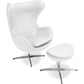 Fauteuil Design Oeuf avec Repose-Pieds - Revêtement en Similicuir - Brave