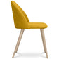Dining Chair Upholstered in Fabric - Scandinavian Style Solid Natural Wood Style Legs- Evelyne