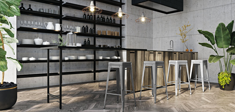 Barhocker - Industrielles Design - Stahl - 76cm - Stylix