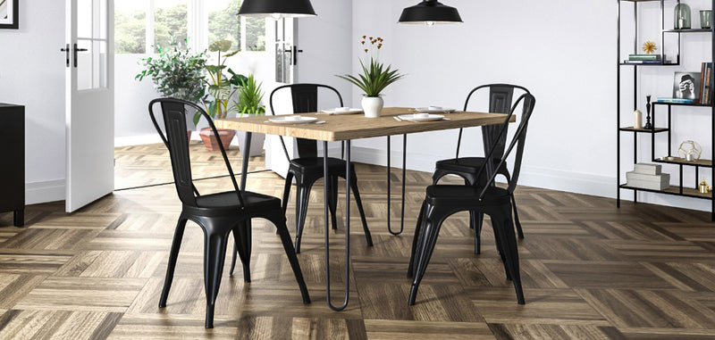 Sedia da pranzo in acciaio - Design industriale - Stylix