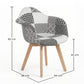 Cadeira de jantar Dominic de estilo escandinavo branca e preta - Patchwork