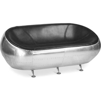 Canapé 2 Places - Design Aviateur - Cuir - Aviator