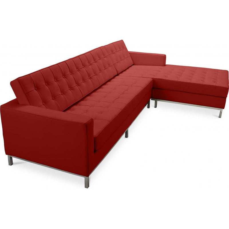 Chaise Longue Design - Revêtement en Cuir - Droite - Sama