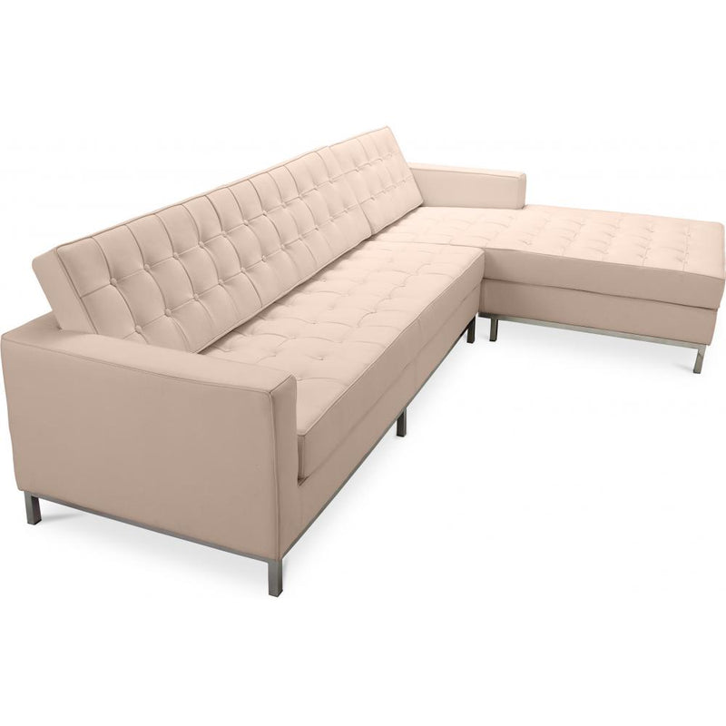 Chaise Longue Design - Revêtement en Cuir - Droite - Sama