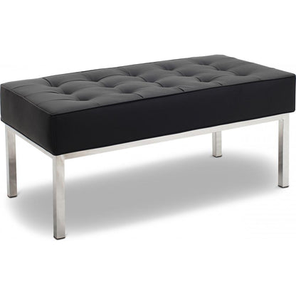 Ławka Design - 2 miejsca - Pokrycie ze skóry - Konel
