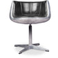 Chaise longue - Design chair - Leather and metal - Cognac