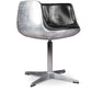 Chaise longue - Design chair - Leather and metal - Cognac