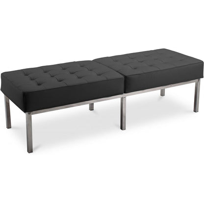 Banc rembourré en cuir - 3 places - Knoll