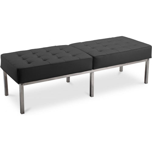 Banc rembourré en cuir - 3 places - Knoll