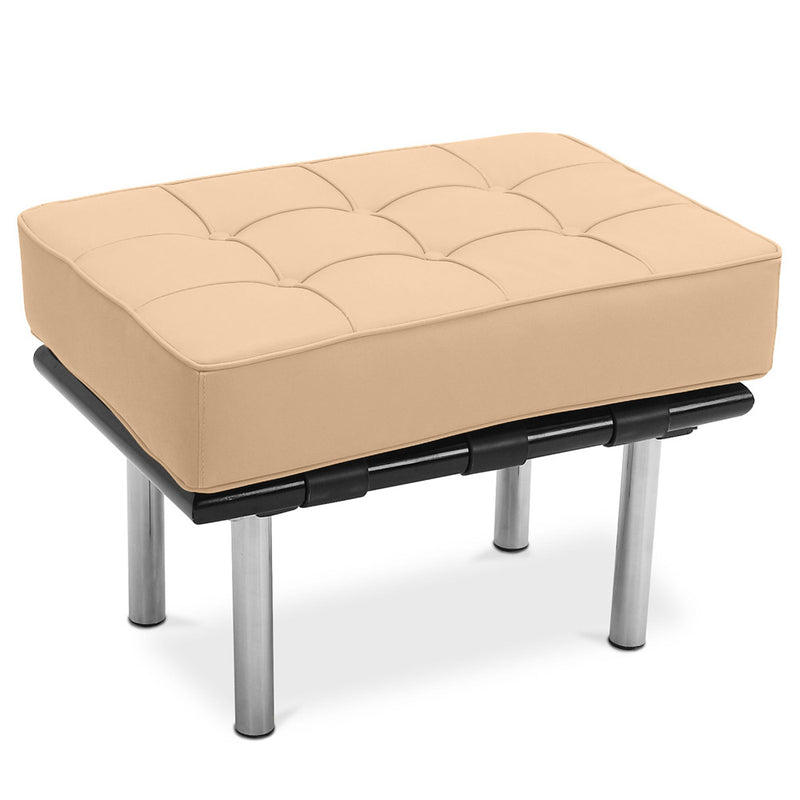 Repose-pieds tapissé en cuir - Barcel