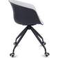 Upholstered Office Chair with Armrests - Desk Chair with Castors - Black and White - Jodie - gallery 3