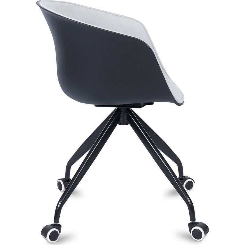 Jodie Black Padded Office Chair with Wheels - gallery 3