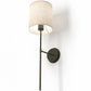 Lamp Wall Light - Black with Fabric Shade - Dena - gallery 5