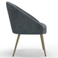 Design Armchair - Upholstered in Velvet - Golden leg - Wasda