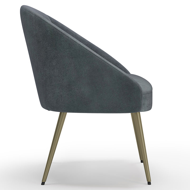Design Armchair - Upholstered in Velvet - Golden leg - Wasda