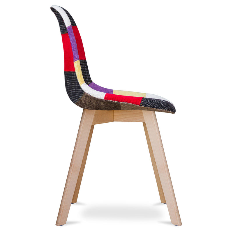 Sedia da pranzo Denisse in stile scandinavo dal design premium - Patchwork Tessa