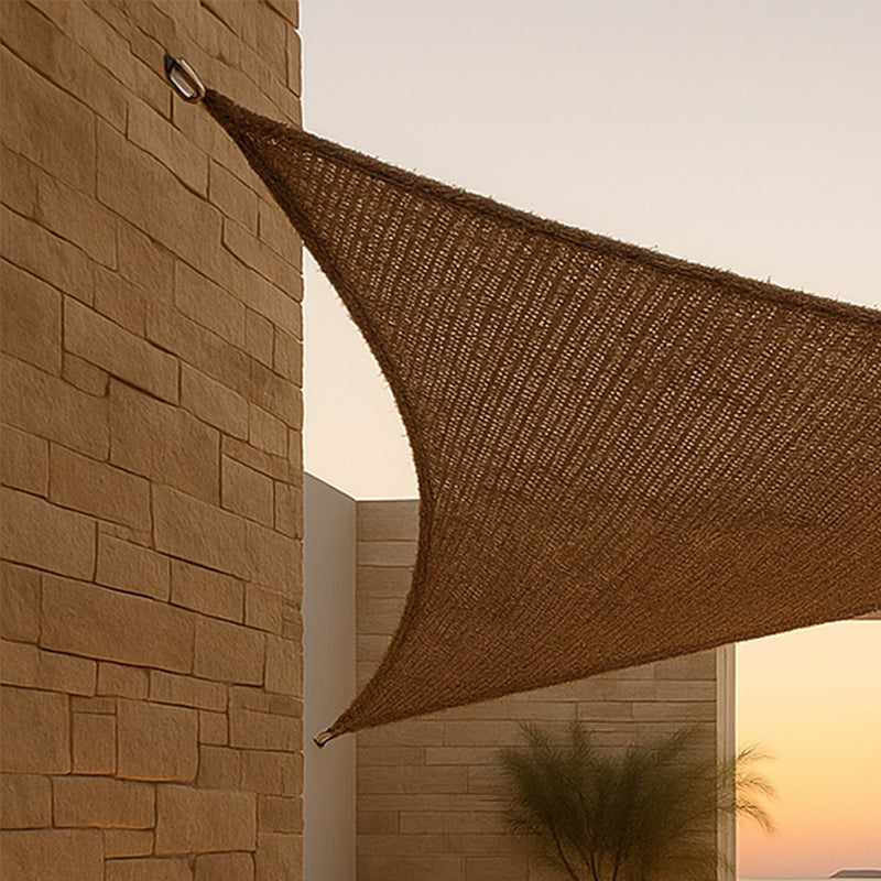 Coconut fiber awning 4x4x4M - 100 % Natural shade sail - gallery 5