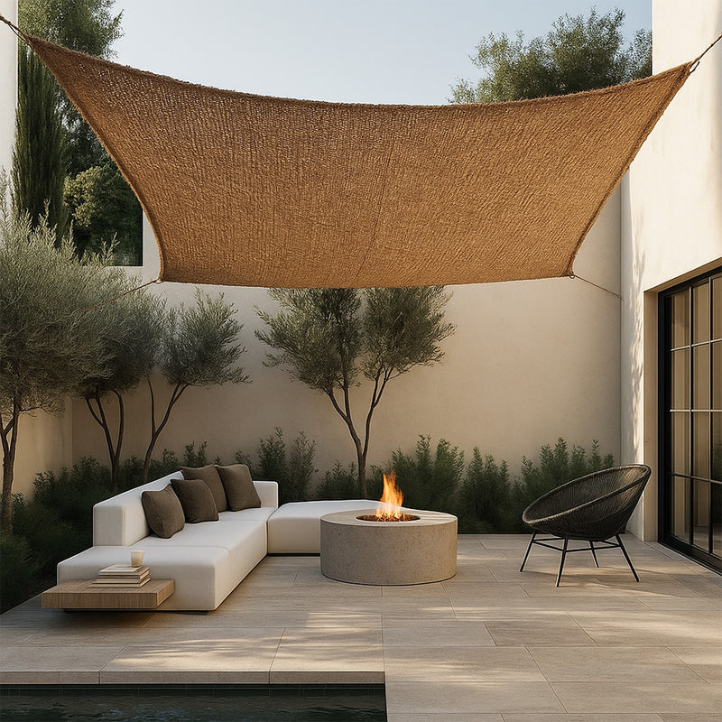 Coconut fiber awning 5x5M - 100 % Natural shade sail - gallery 3