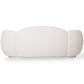 Curved Sofa Upholstered In White Bouclé – Modern And Elegant Design - Sorela