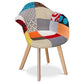 Patchwork Upholstered Dining Chair with Armrests - Pixi - gallery 4