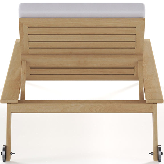 Teak Wood Sun Lounger with Cushion - Steela - gallery 7