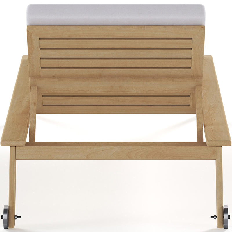 Teak Wood Sun Lounger with Cushion - Steela - gallery 7