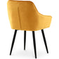 Silla de comedor tapizada en terciopelo, diseño escandinavo retro, patas de madera - Alene