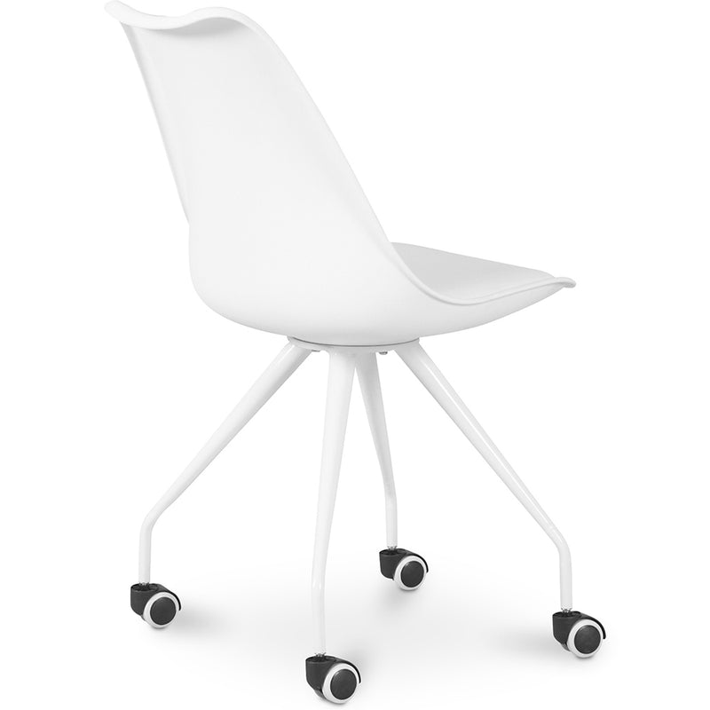 Office Chair with Wheels - White Desk Chair - Yemy