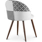 Dining Chair - Upholstered in Black and White Patchwork - Evelyne