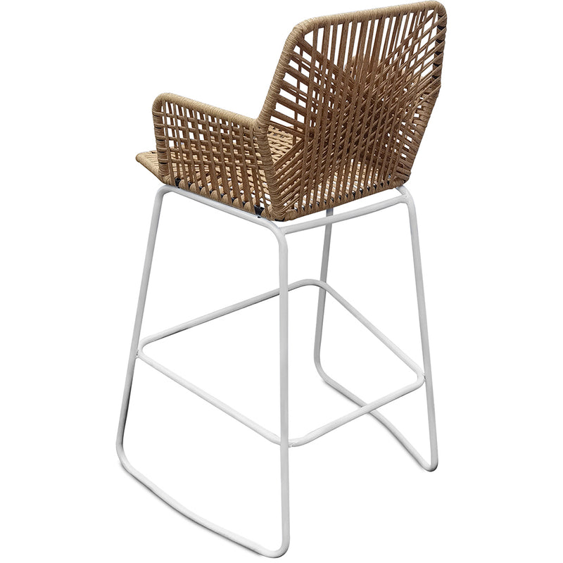 Sgabello da bar design Boho Bali in rattan sintetico 75cm - Tale