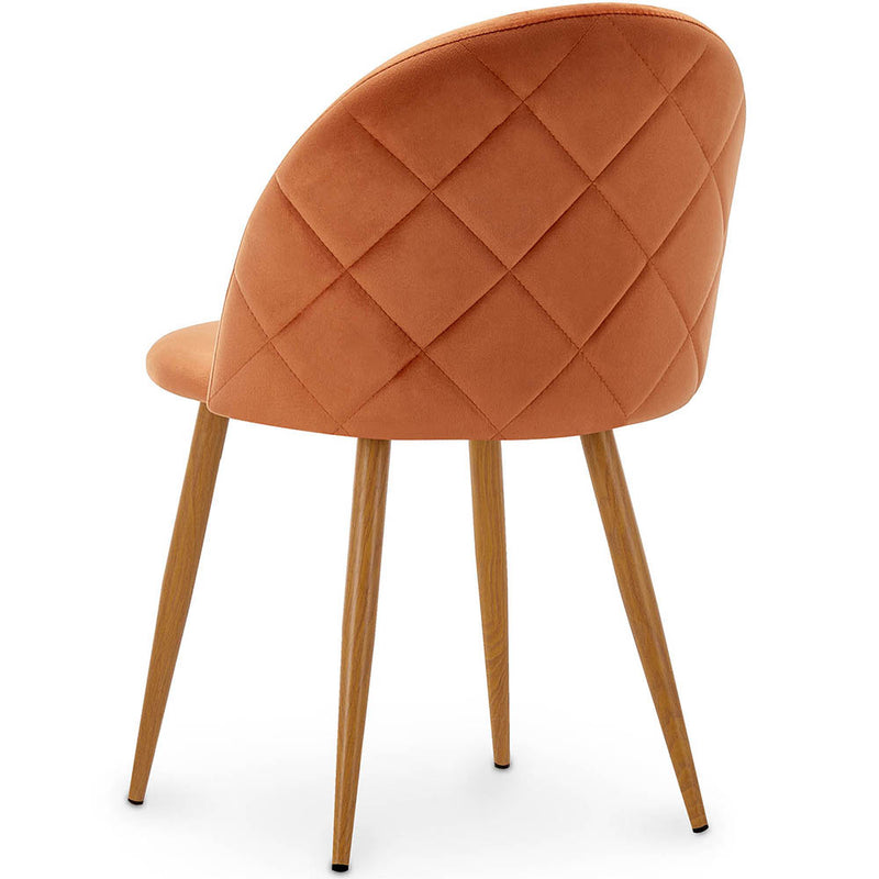 Dining Chair - Upholstered in Velvet - Backrest with Pattern - Evelyne