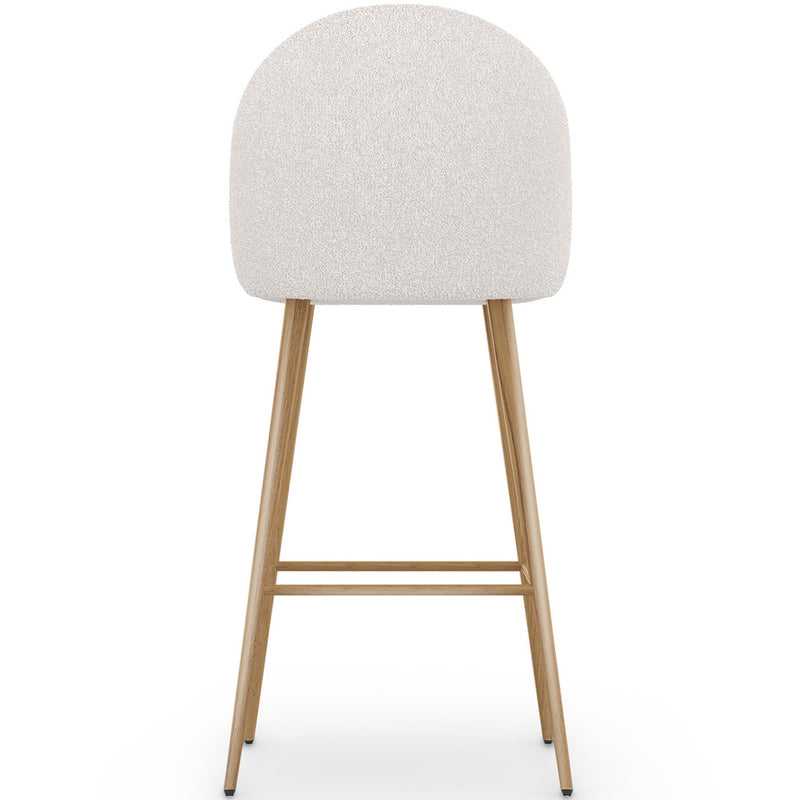 Stool Upholstered in Bouclé Fabric - Scandinavian Design - 76 cm - Evelyne