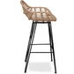 Taboret barowy z rattanu z podłokietnikami - Styl Boho Bali - 75cm - Many