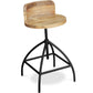 Taboret Design Industrialny - Retro - Drewno i Metal - Onawa