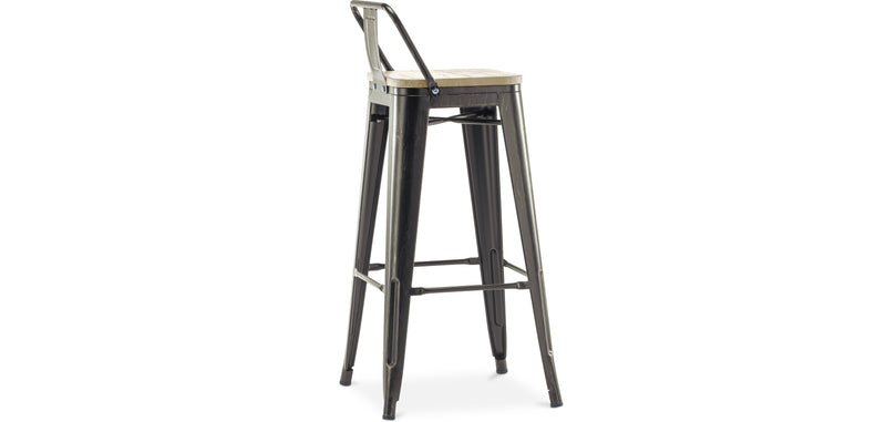 Barhocker mit Rückenlehne - Industriedesign - 76 cm - Stylix