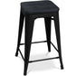 Bar stool - Industrial design - Wood and steel - 61cm - Stylix