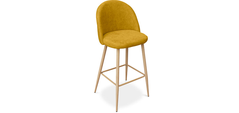Tabouret tapissé en tissu - design scandinave - 73cm - Evelyne