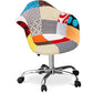 Chaise de bureau avec accoudoirs - Chaise de bureau à roulettes - Tapissée en patchwork - Patty