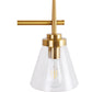 Applique Murale Dorée - Abat-jour en Cristal - 3 Lampes - Runa