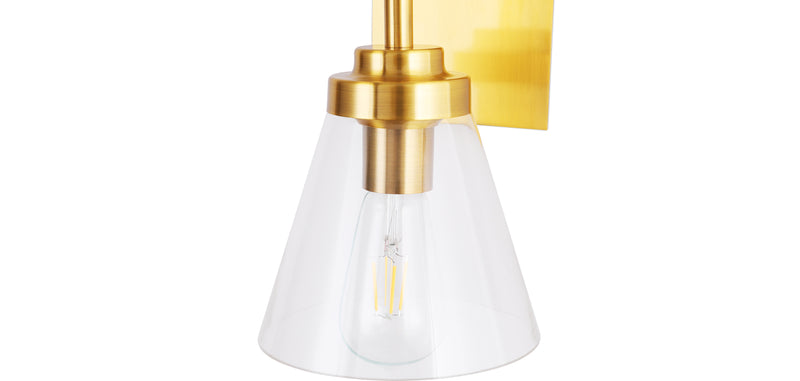 Applique Murale Dorée - Abat-jour en Cristal - Runa