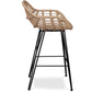 Taboret barowy z podłokietnikami - Styl Boho Bali - 65cm - Many