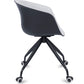 Chaise de bureau tapissée avec accoudoirs - Chaise de bureau à roulettes - Noir et blanc - Jodie