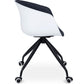 Chaise de bureau avec accoudoirs - Chaise de bureau à roulettes - Noir et blanc - Jodie