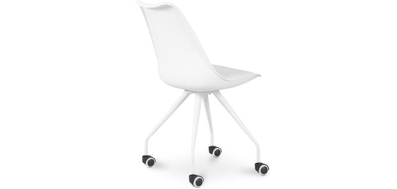 Chaise de bureau à roulettes - Chaise de bureau blanche - Canva