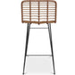 Taboret barowy z rattanu z oparciem - Boho Bali Design - 75cm - Catori