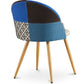 Chaise de salle à manger tapissée en patchwork - Style scandinave - Evelyne