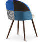 Chaise de salle à manger tapissée en patchwork - Style scandinave - Pixi