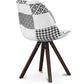 Chaise de salle à manger - Tapissée en Patchwork - Noir et Blanc - Denisse