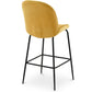 Velvet stool with backrest - Retro design - Elias