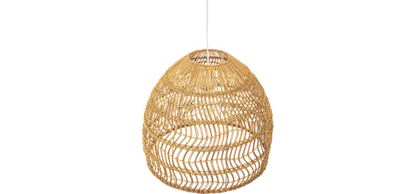 Hanging Lamp Boho Bali Style Natural Rattan - 40 cm - Hoa - gallery 3
